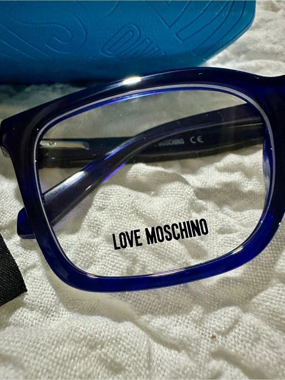 Love Moschino Translucent Blue Unisex Optical Frames - giftable with case, cloth